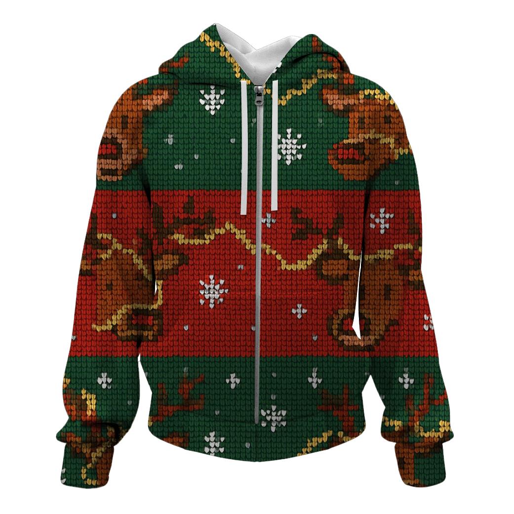 Tacky Tinsel Reindeer Lattice Design custom hoodies