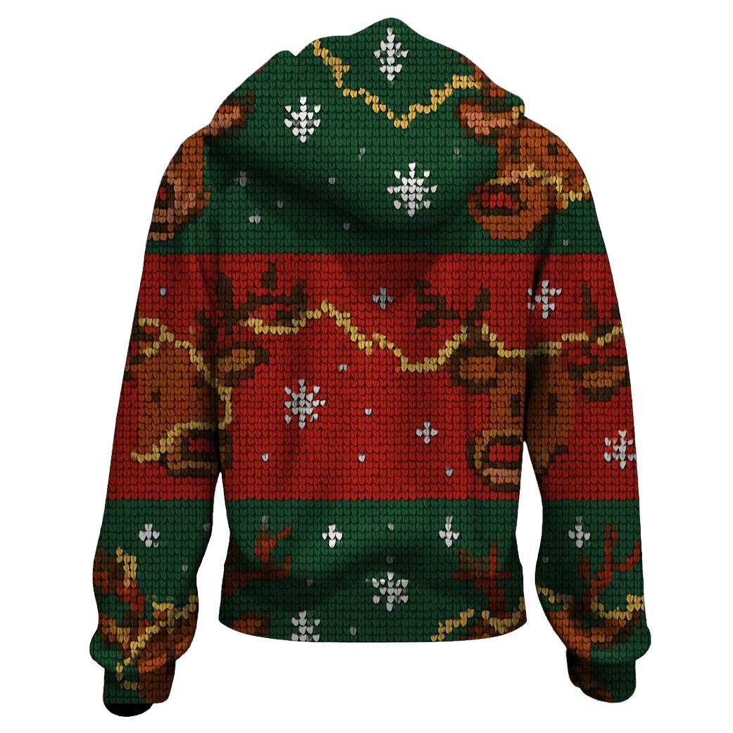 Tacky Tinsel Reindeer Lattice Design custom hoodies