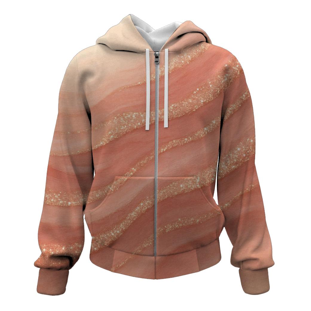 Rose Quartz Glitter Tide custom hoodies