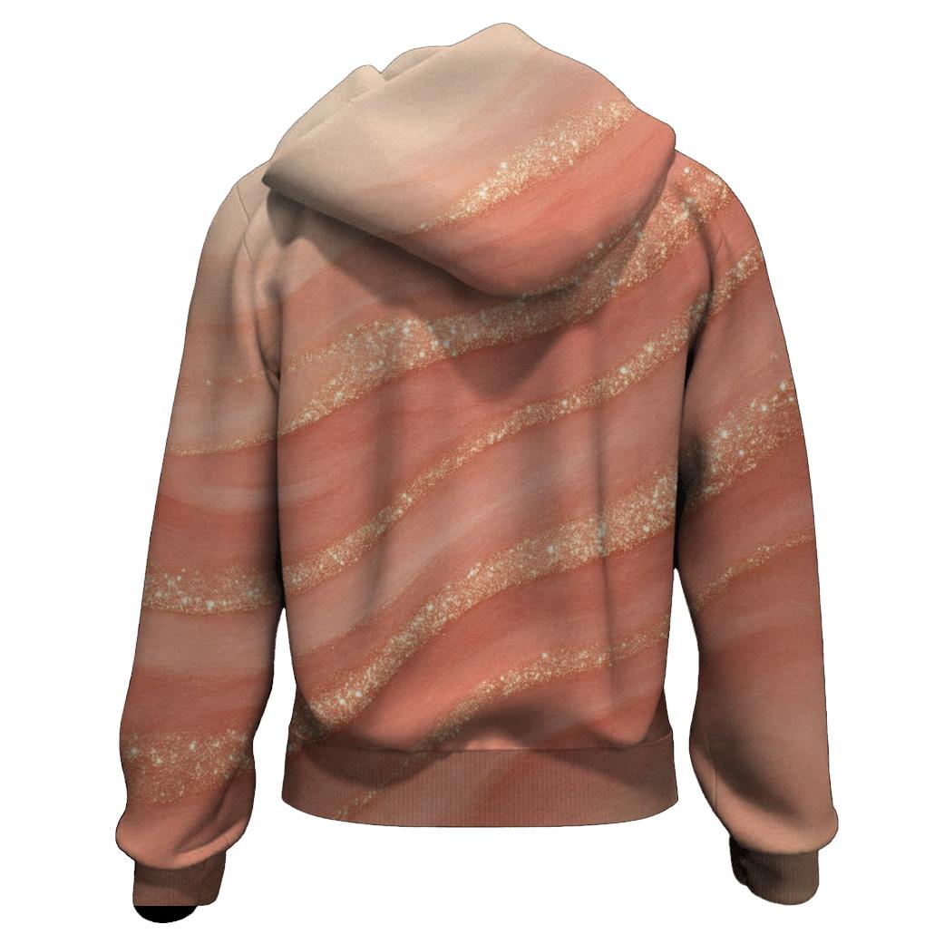 Rose Quartz Glitter Tide custom hoodies