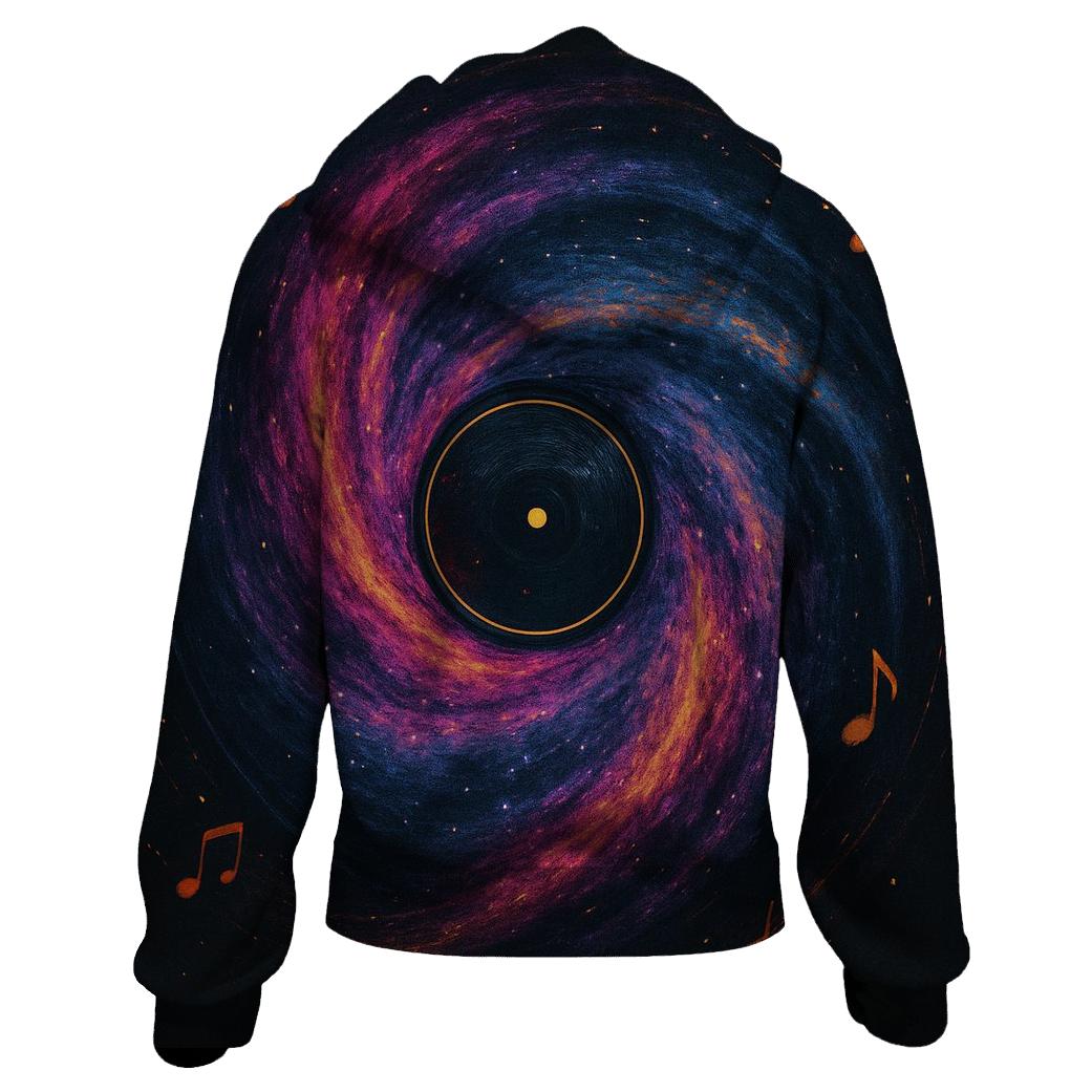 Nebula Vinyl Record Spin heavyweight hoodies