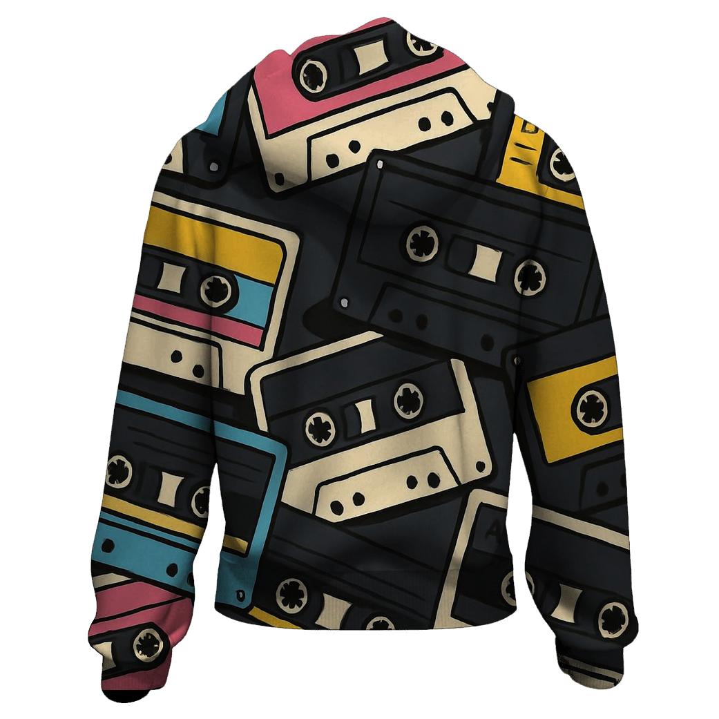 Cassette Mixtape Mosaic embroidered hoodies