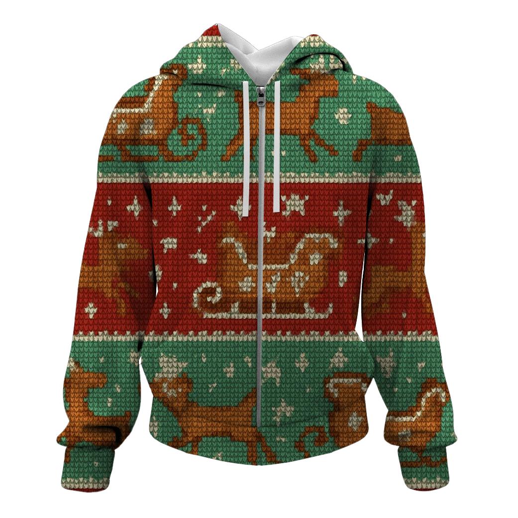 Gingerbread Sleigh Race Stripes Design lightweight hoodies