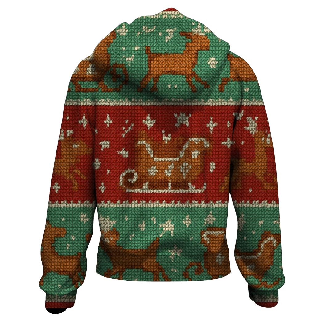 Gingerbread Sleigh Race Stripes Design lightweight hoodies