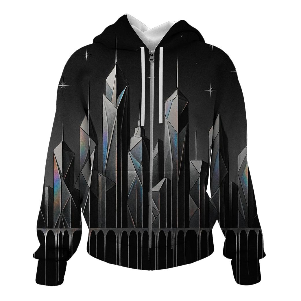 Charcoal Prism Skyline zip-up hoodies