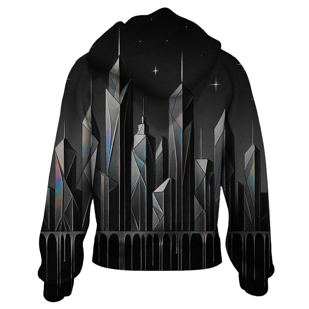 Charcoal Prism Skyline zip-up hoodies