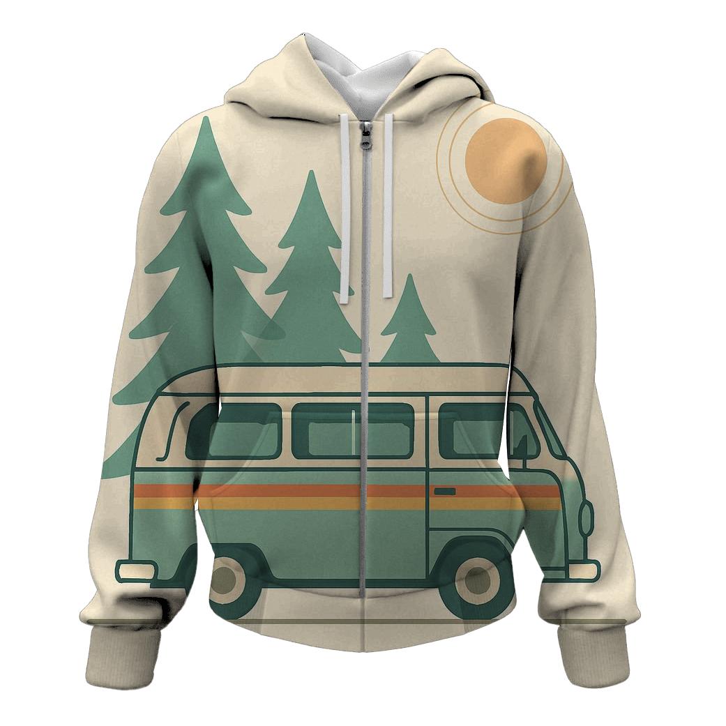 Vintage Caravan Holiday zip-up hoodies