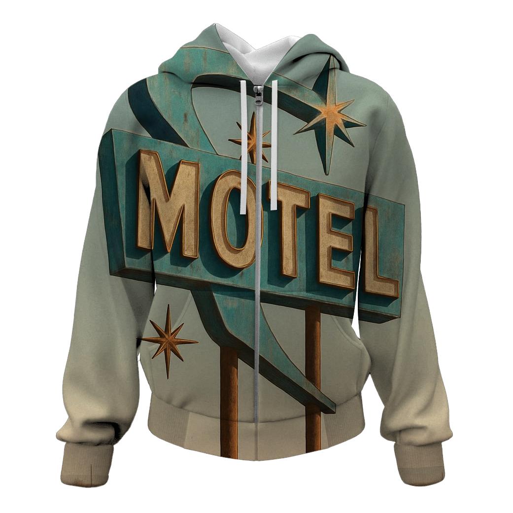 Atomic Era Roadside Motel Sign printed hoodies