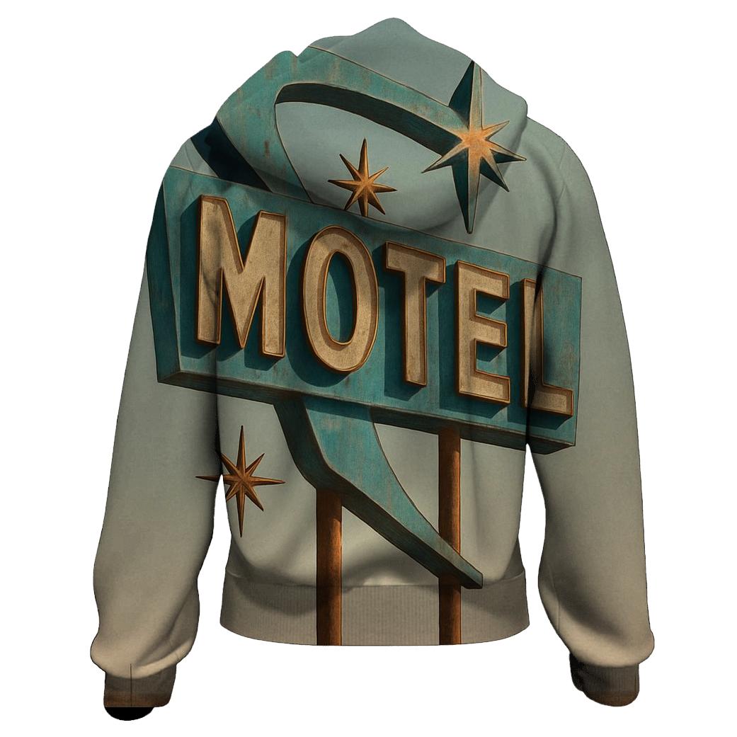 Atomic Era Roadside Motel Sign printed hoodies