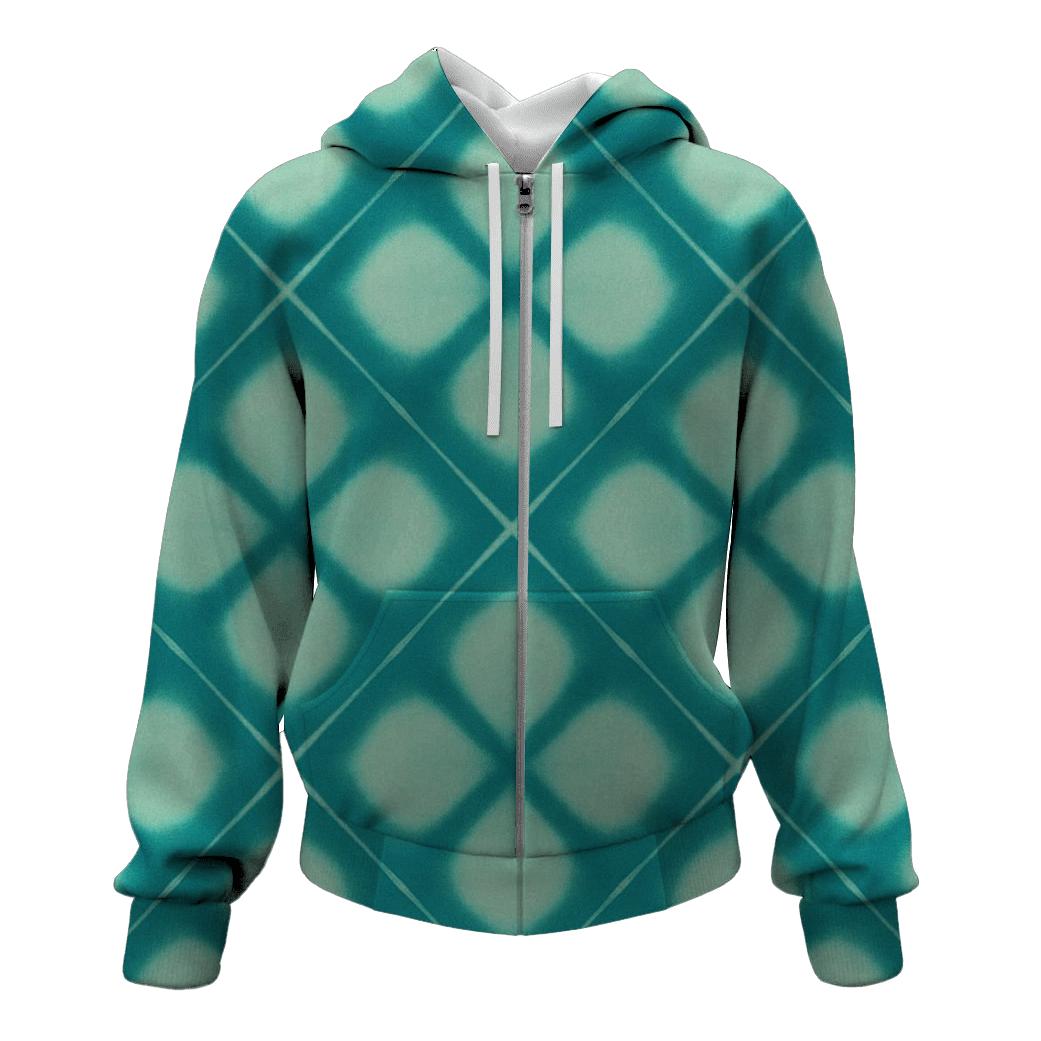 Teal Itajime Diamond Grid hoodie styles