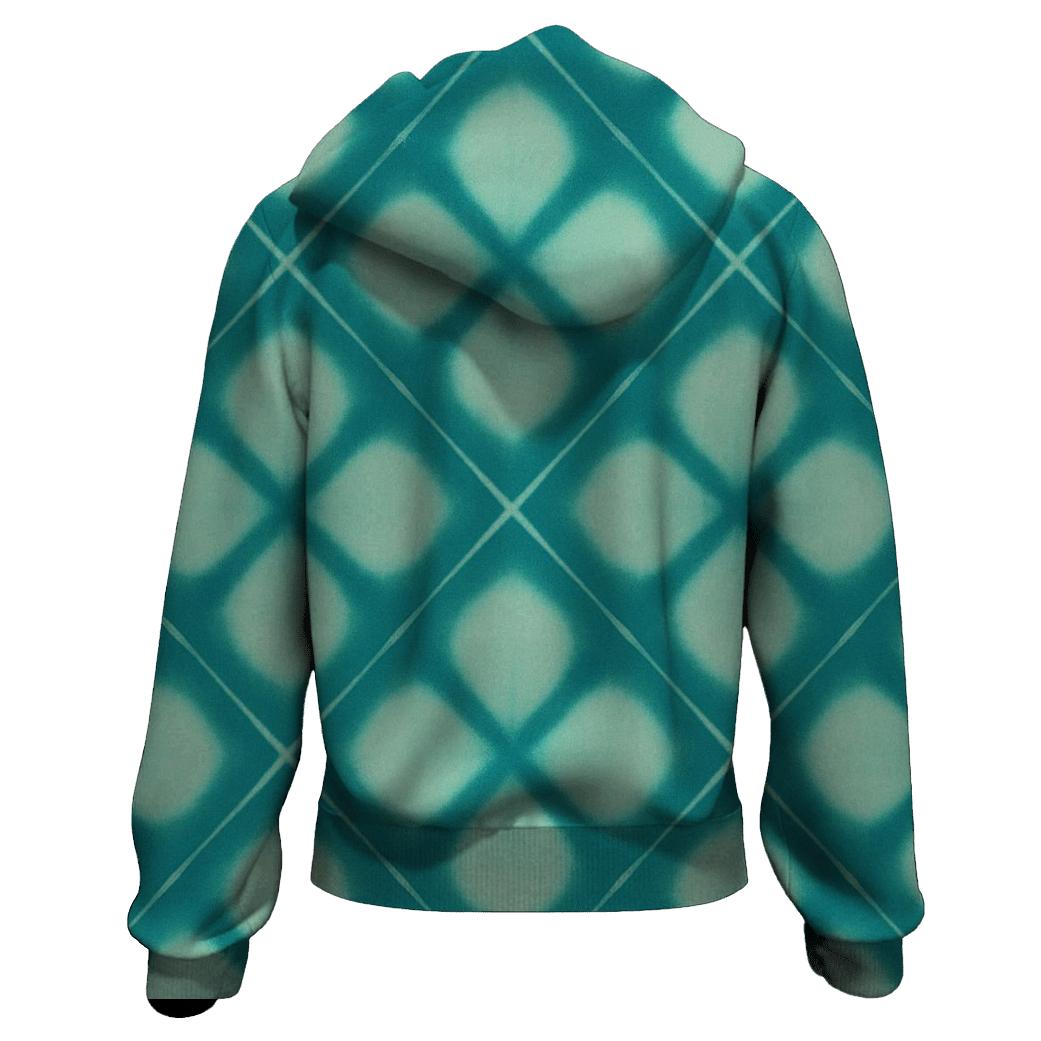 Teal Itajime Diamond Grid hoodie styles