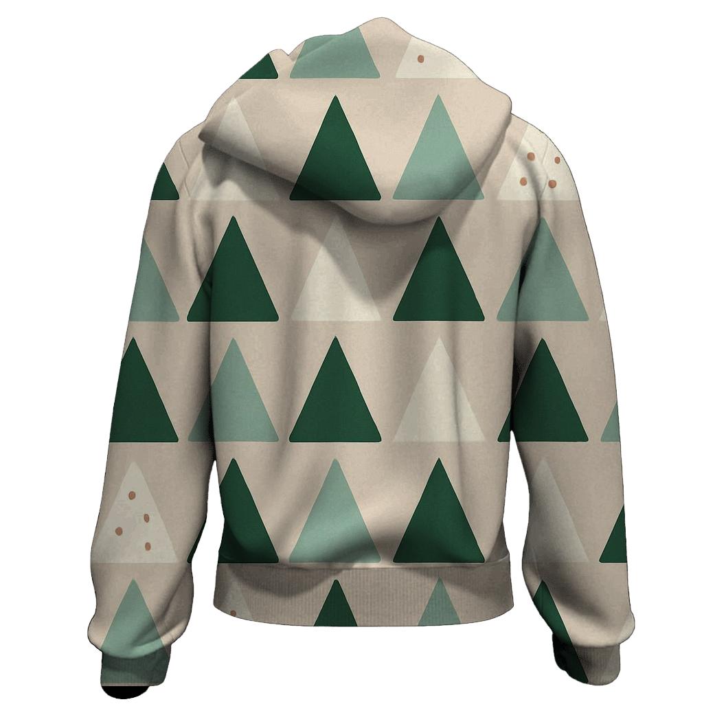 Nordic Pine Triangle Pattern embroidered hoodies
