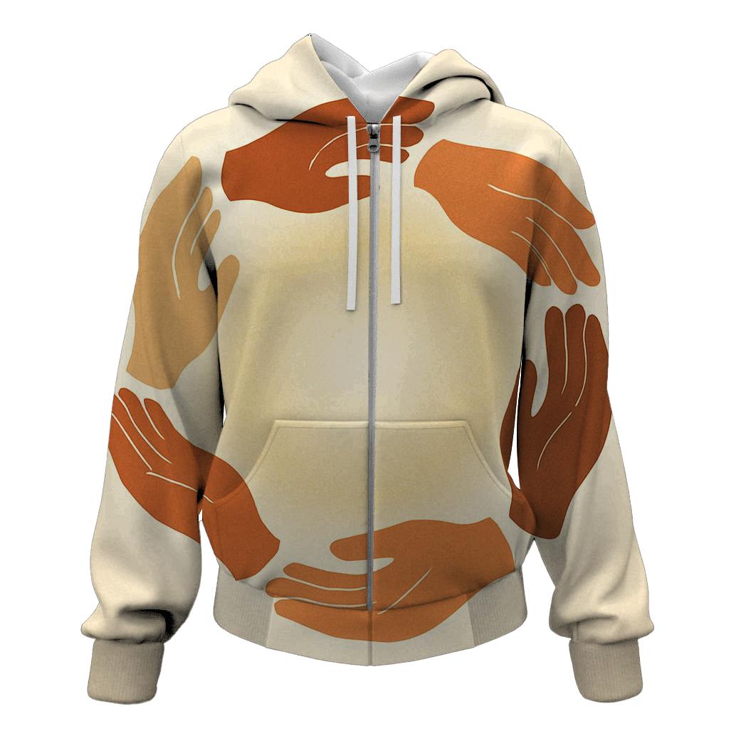 Circle Of Open Palms printed hoodies