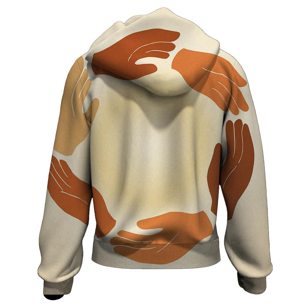 Circle Of Open Palms printed hoodies