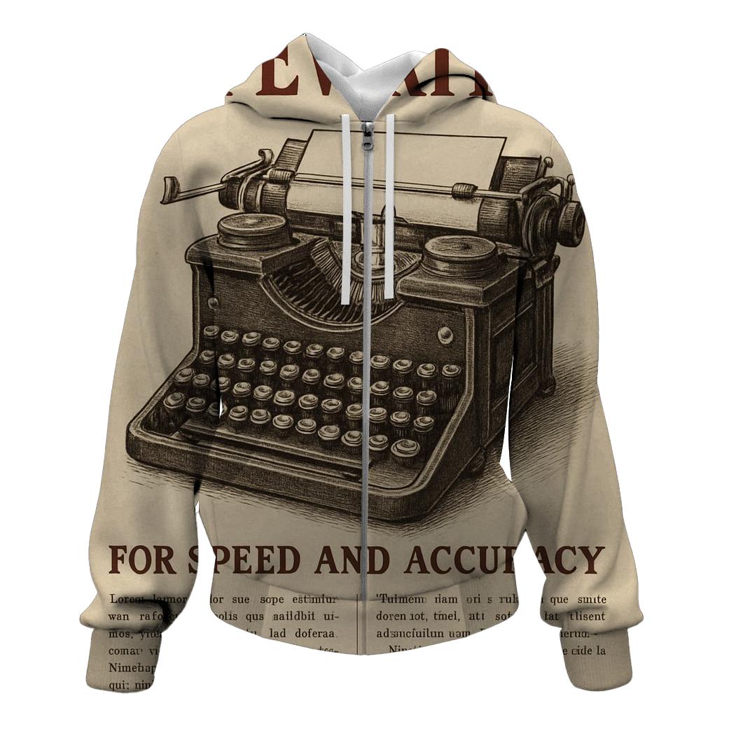 Vintage Typewriter Advertisement Broadside printed hoodies