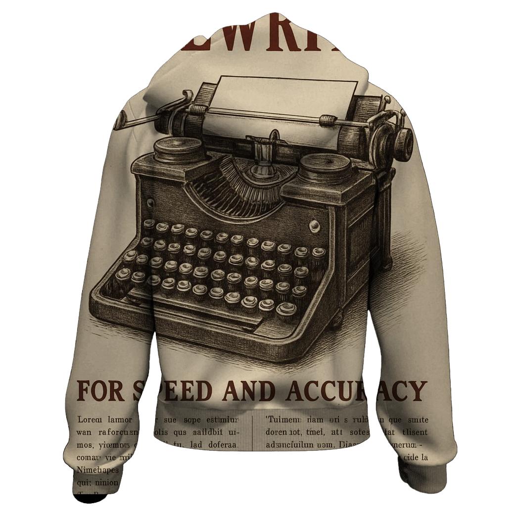 Vintage Typewriter Advertisement Broadside printed hoodies