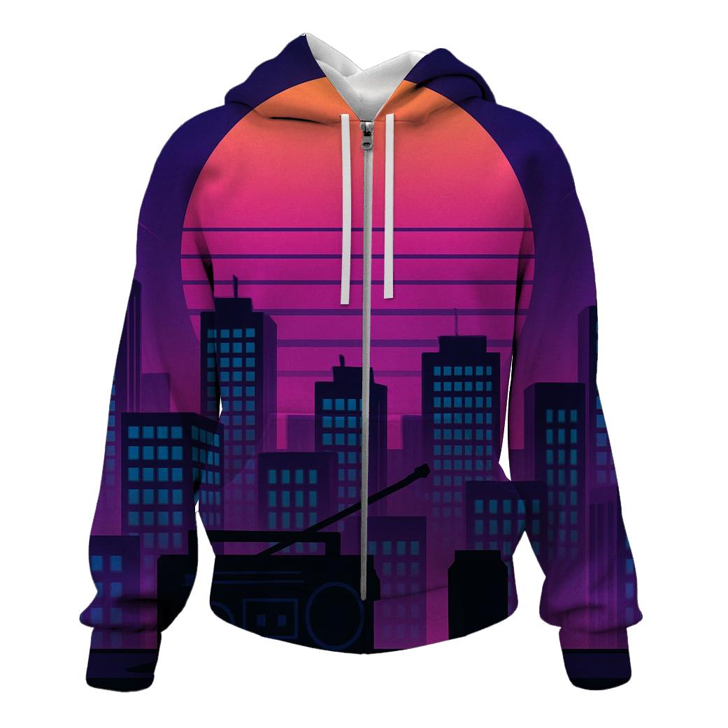 Midnight Synth City Rooftops hoodie styles