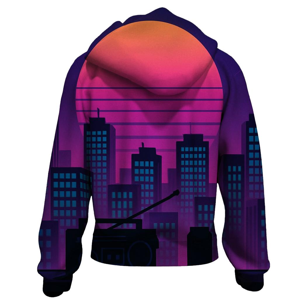 Midnight Synth City Rooftops hoodie styles