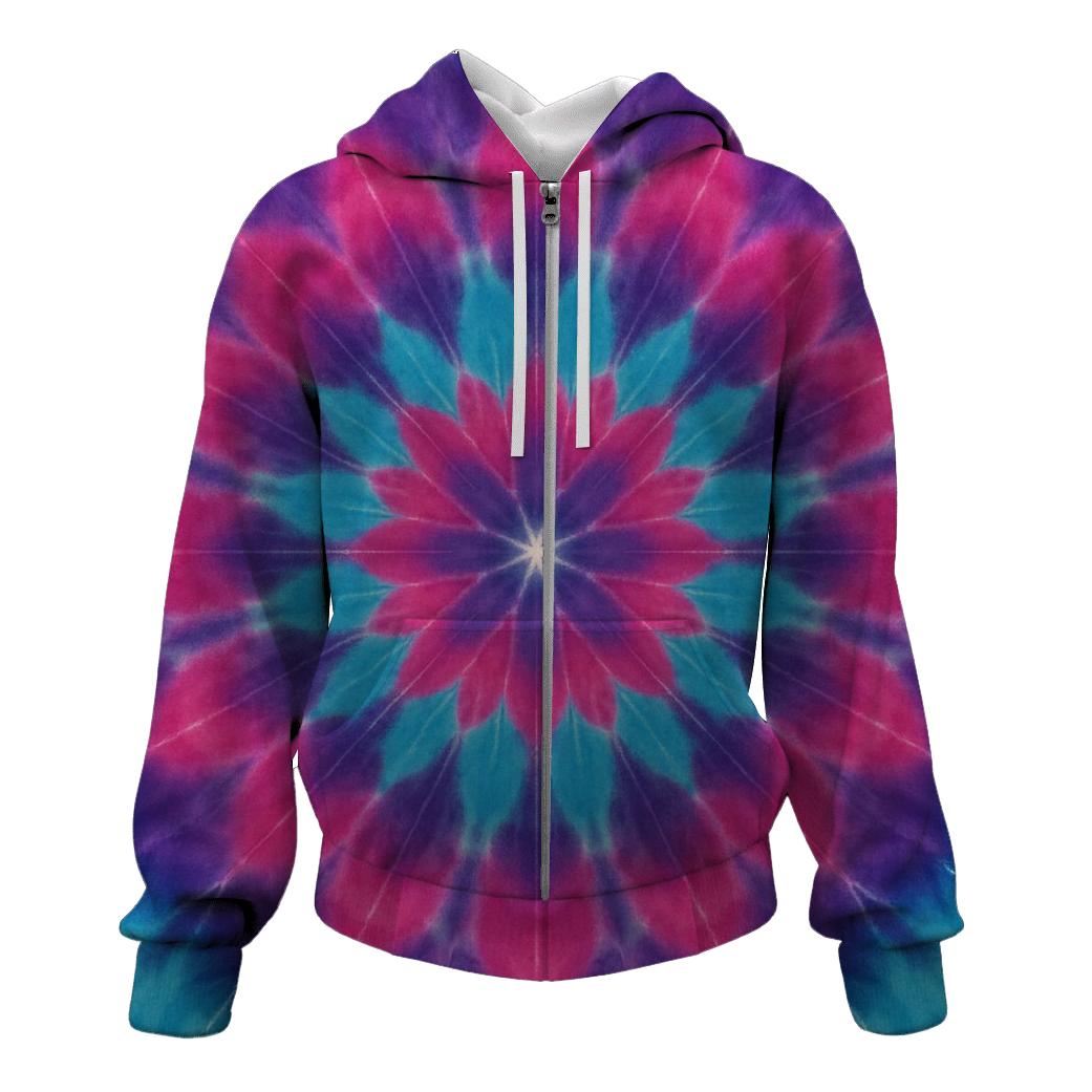 Magenta Cyan Mandala Wheel hoodies fashion