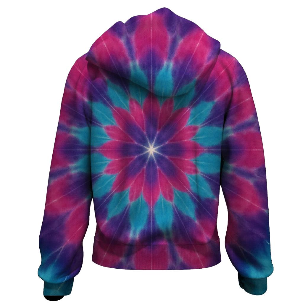 Magenta Cyan Mandala Wheel hoodies fashion