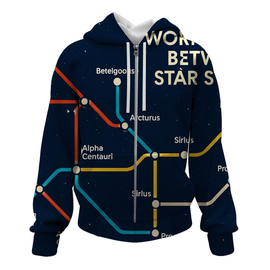 Galactic Subway Map Lines premium hoodies
