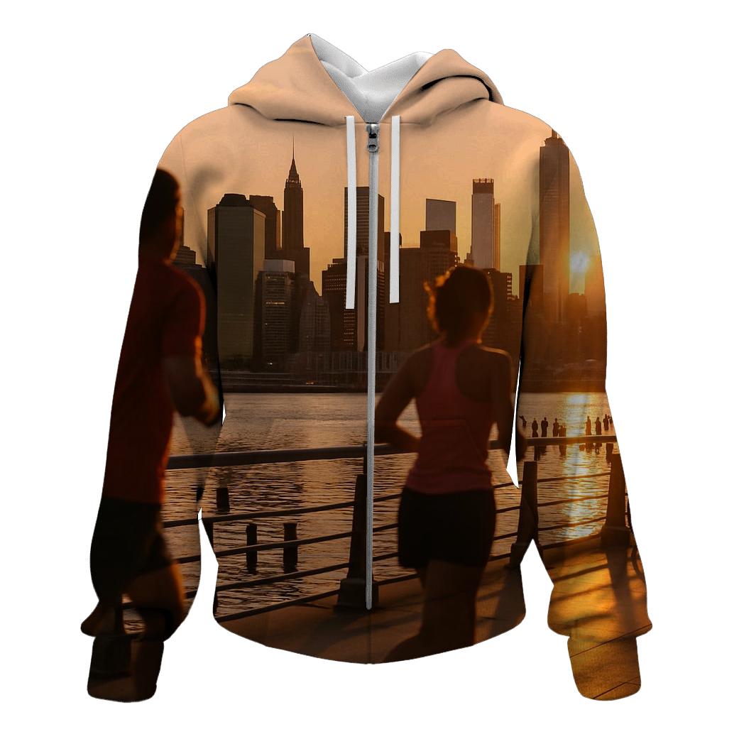 Hudson River Park Sunset Joggers And Skyline pullover hoodies