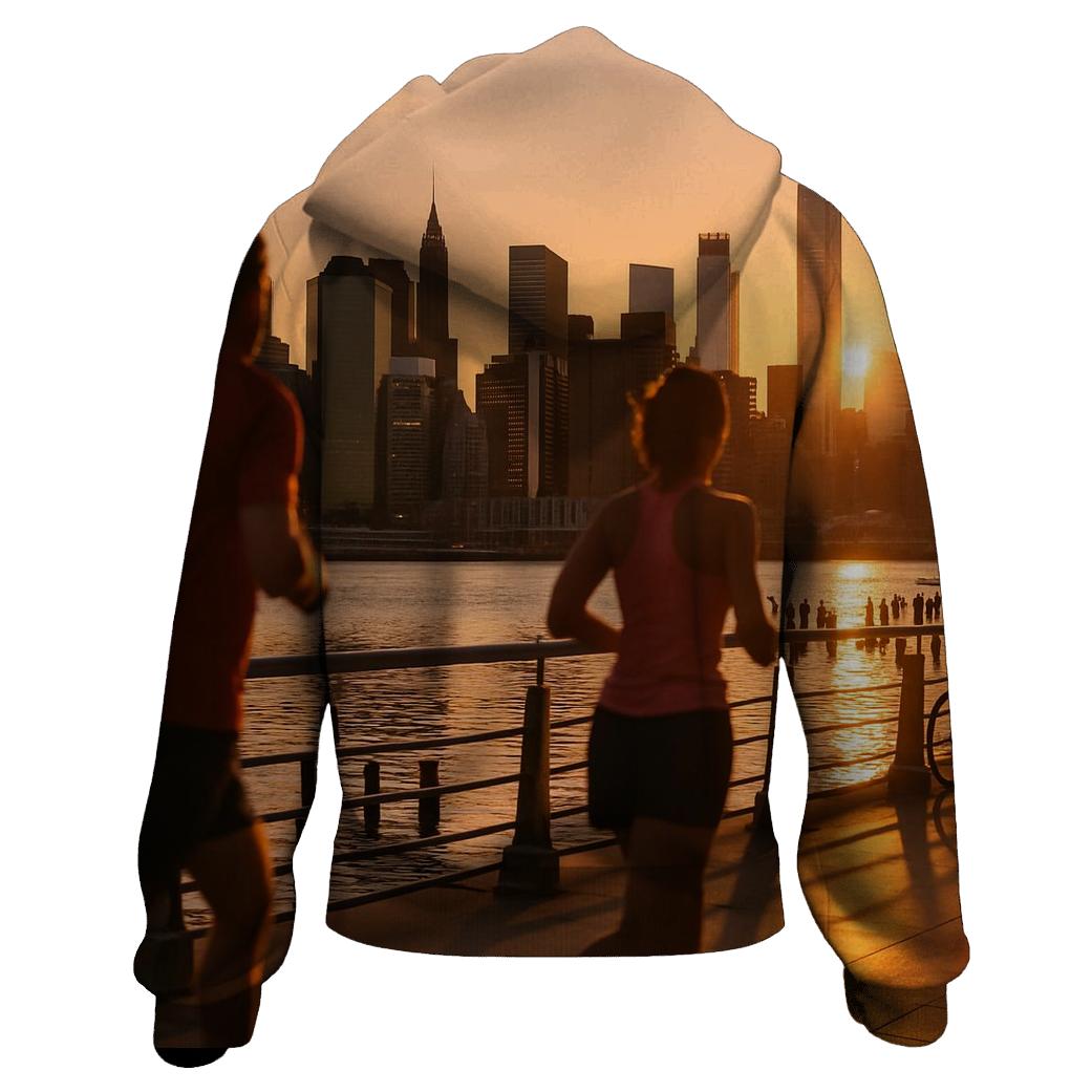 Hudson River Park Sunset Joggers And Skyline pullover hoodies