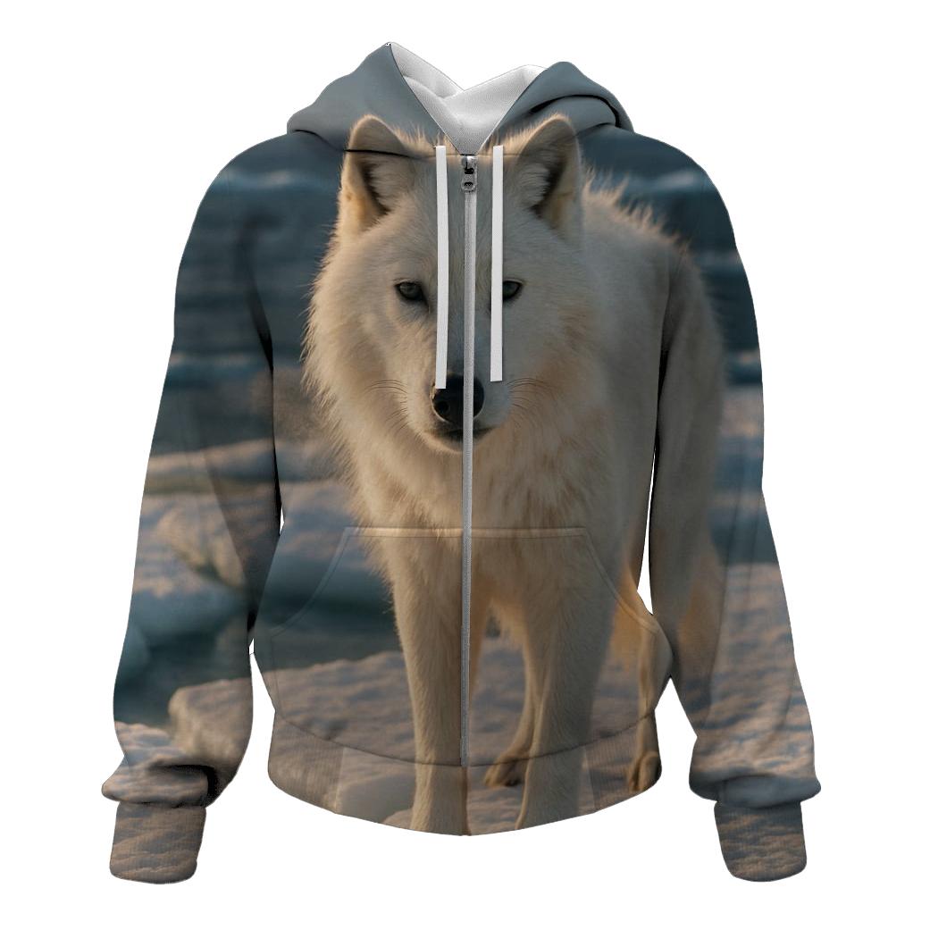 Arctic Wolf Against Melting Sea Ice hoodie trends