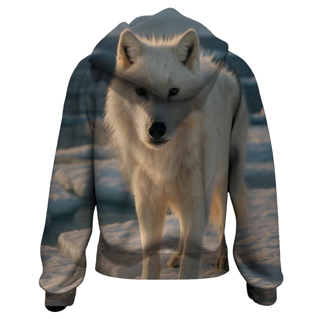 Arctic Wolf Against Melting Sea Ice hoodie trends