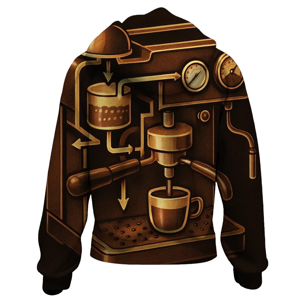 Golden Espresso Machine Anatomy heavyweight hoodies