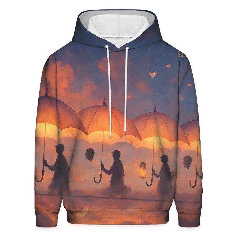 Umbrella Parade In The Sky Rail pullover hoodies