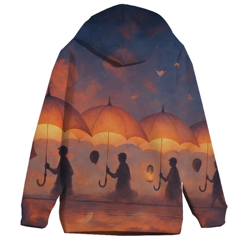 Umbrella Parade In The Sky Rail pullover hoodies