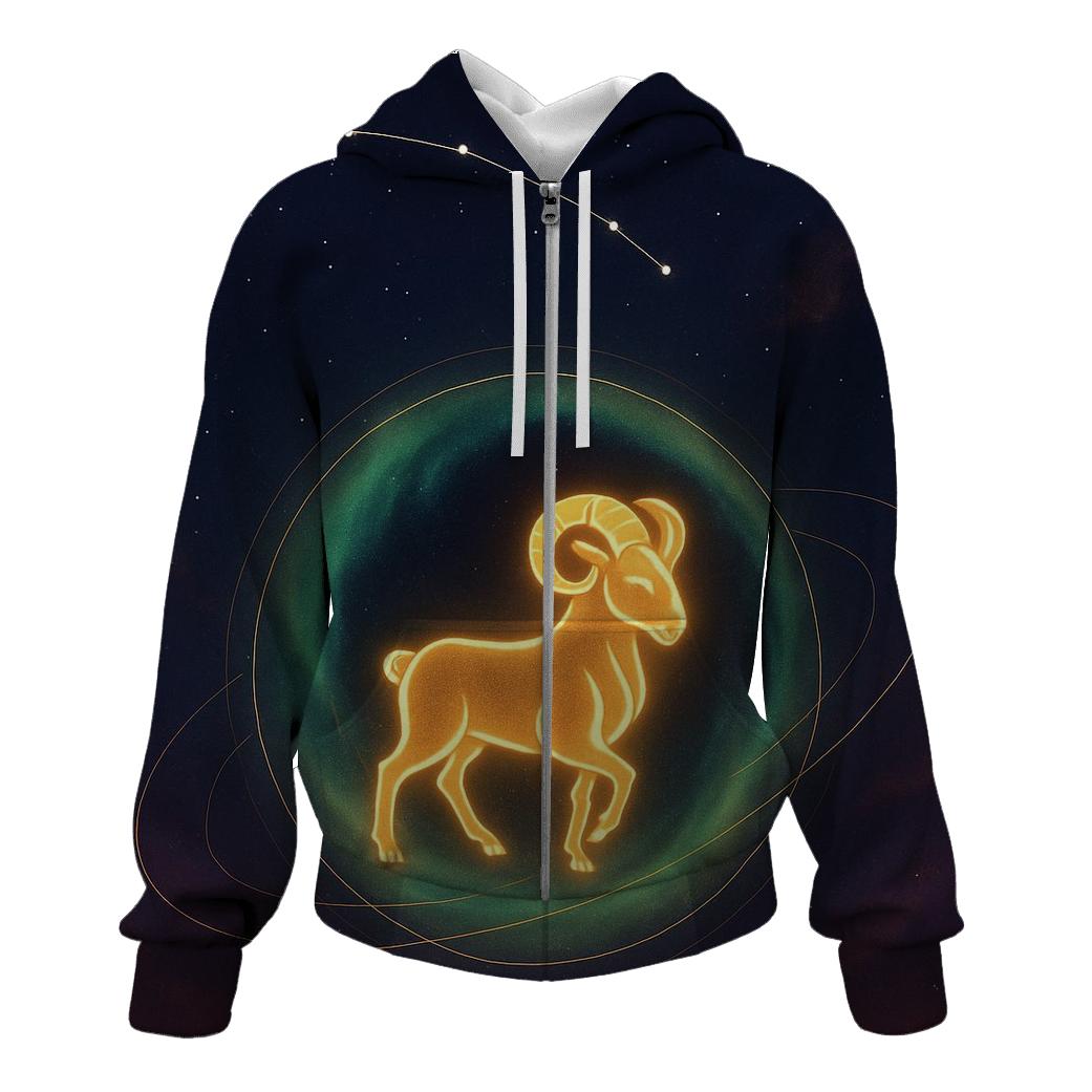 Aurora Bound Aries Star Portal lightweight hoodies