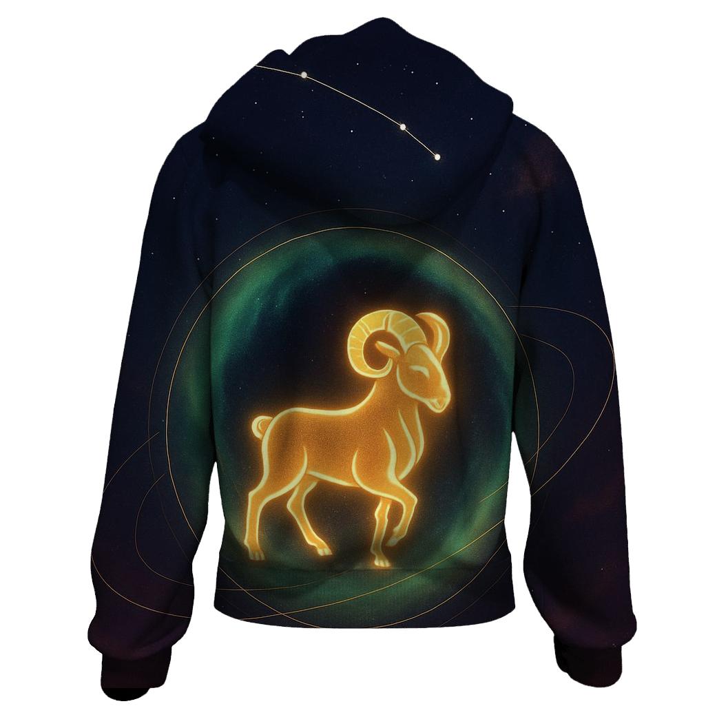 Aurora Bound Aries Star Portal lightweight hoodies