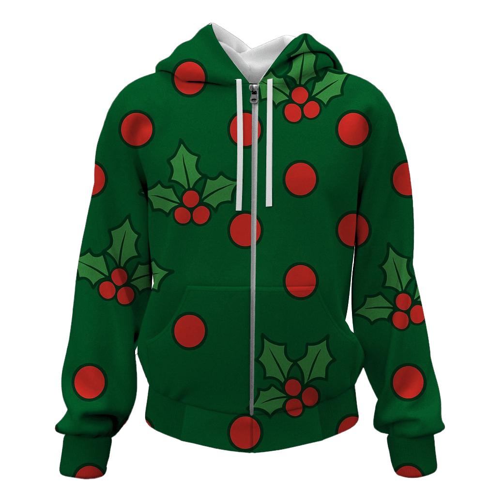 Holly Berry Polka Rhythm designer hoodies