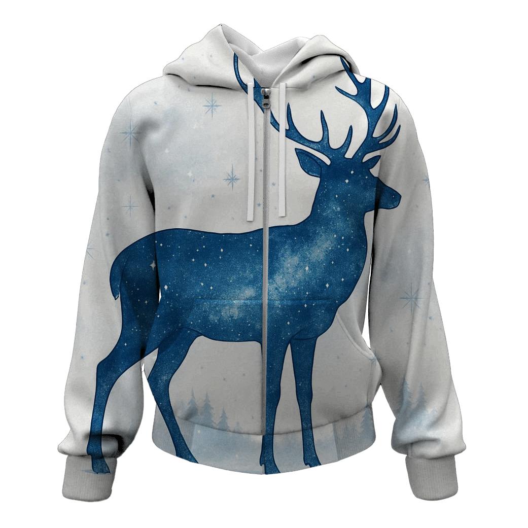 Celestial Double Exposure Deer designer hoodies