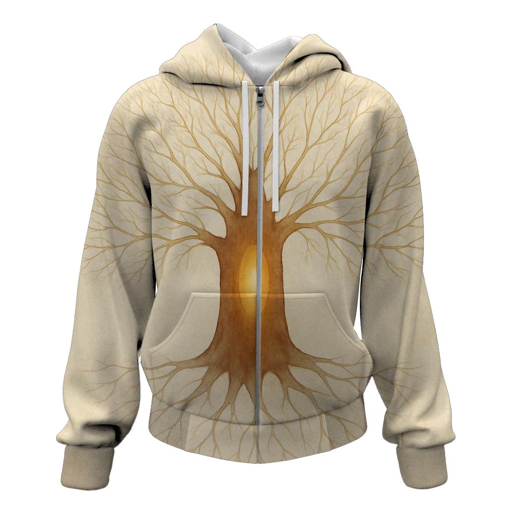 Radiant Heartwood Tree lightweight hoodies