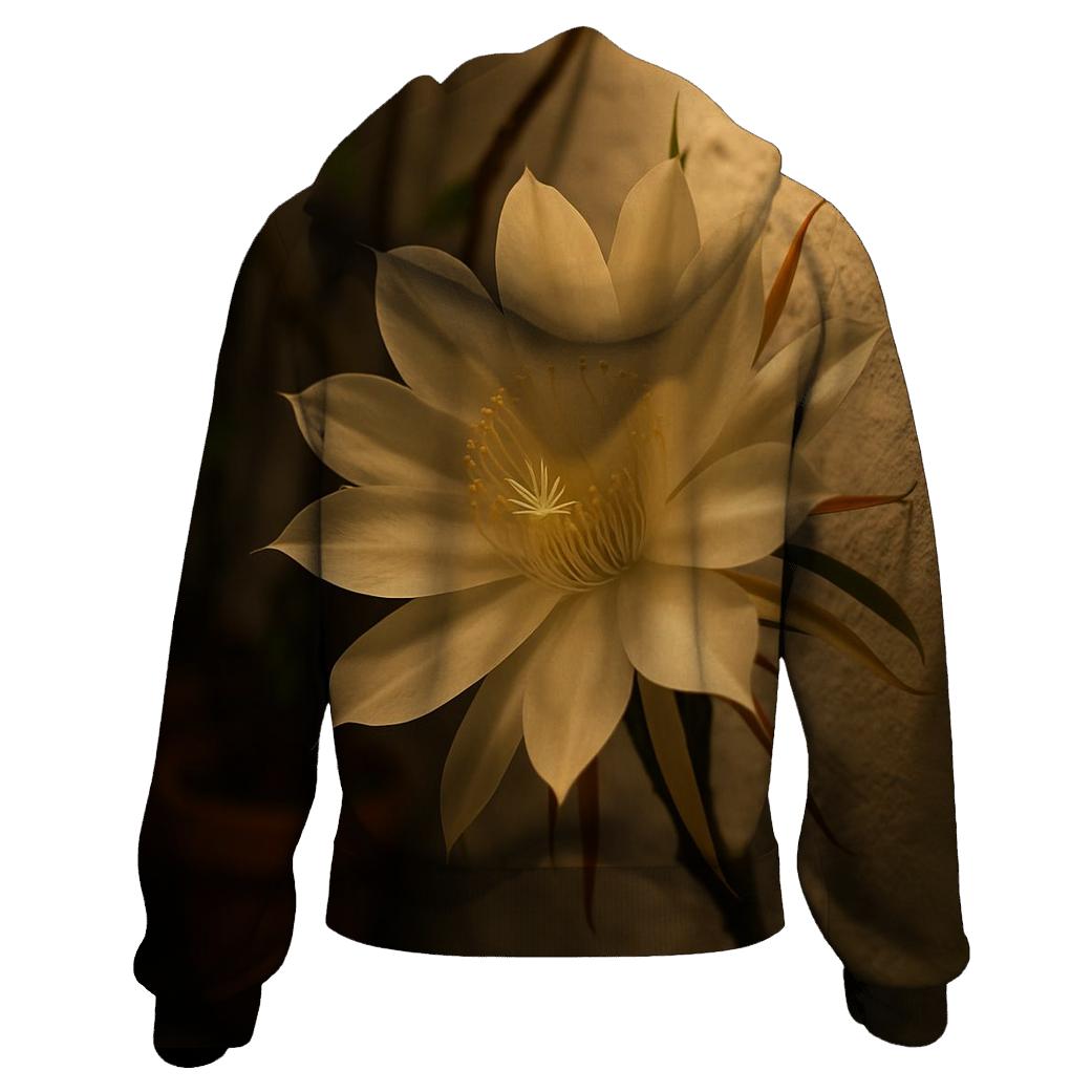 Night Blooming Cereus In Courtyard Shadows custom hoodies