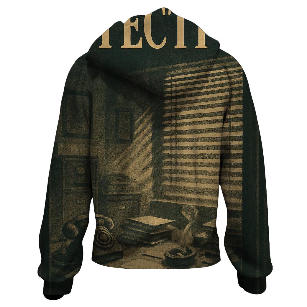 Noir Detective Office Book Cover zip-up hoodies