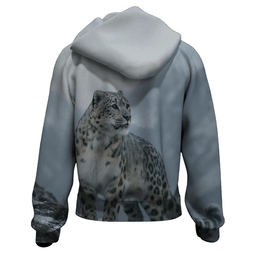 Snow Leopard On Icy Ridge hoodie styles
