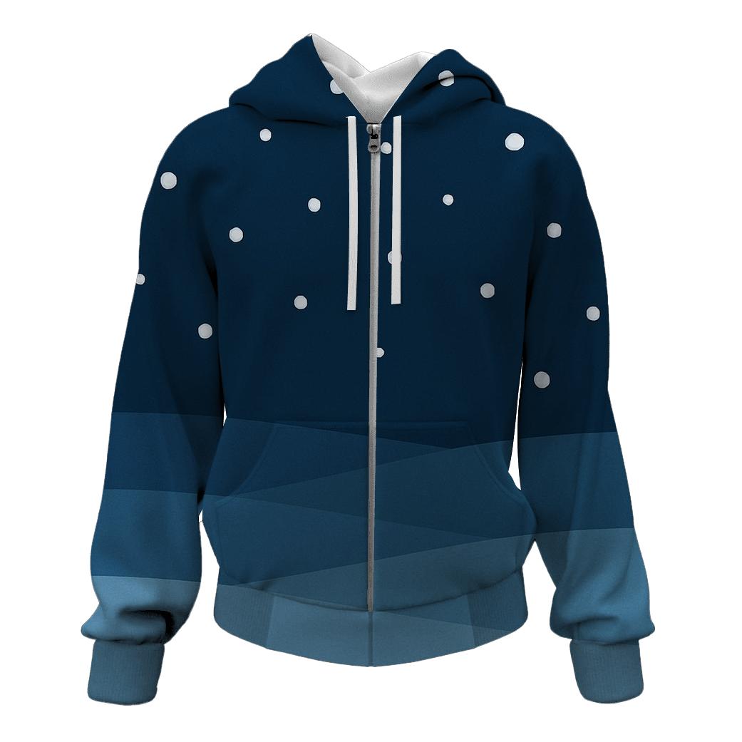 Midnight Snowfall Bands zip-up hoodies