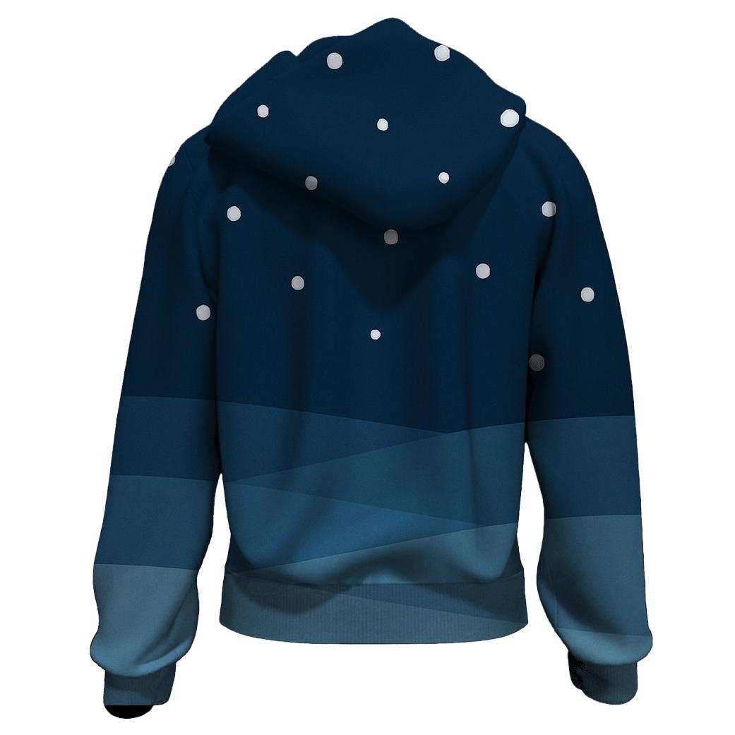 Midnight Snowfall Bands zip-up hoodies
