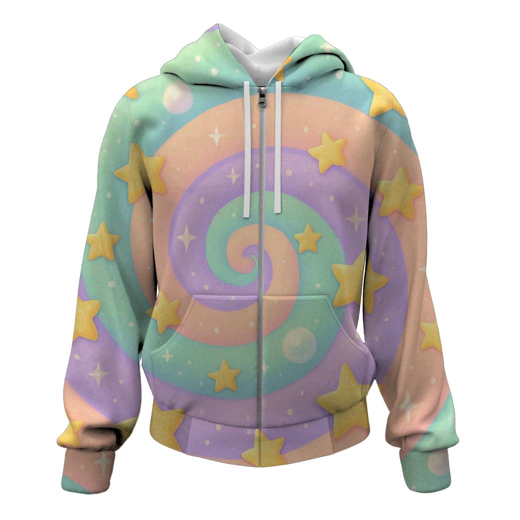 Pastel Stardust Carousel designer hoodies