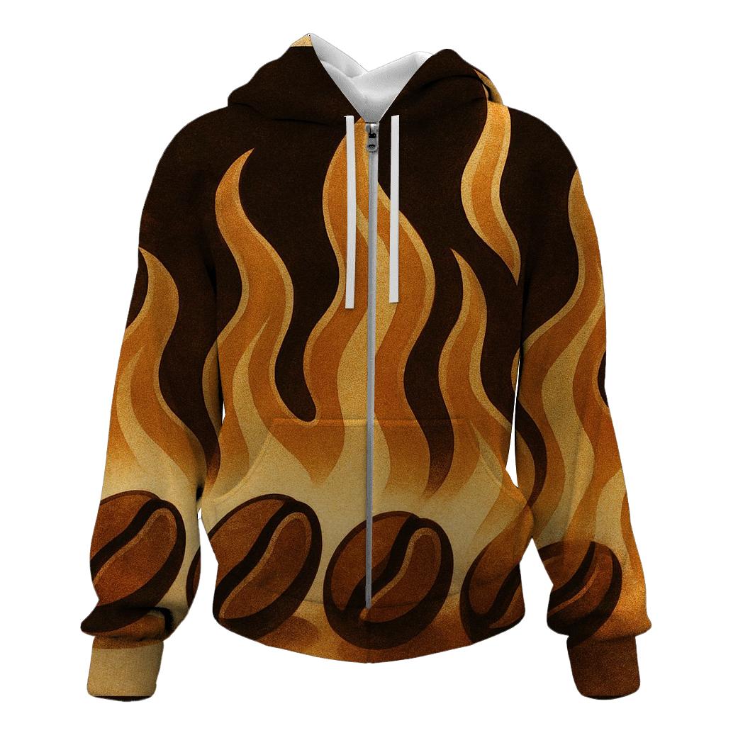 Roasting Flame Silhouette Panel designer hoodies