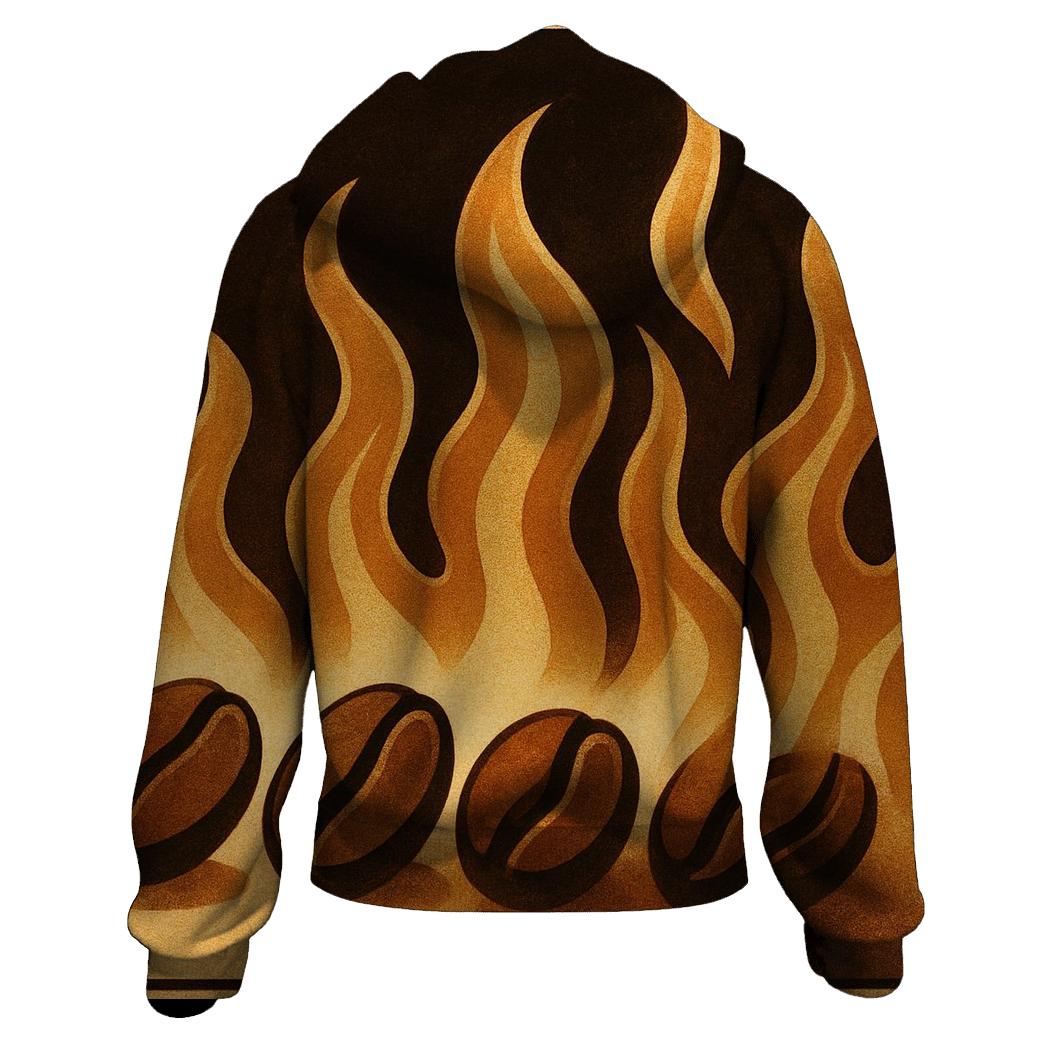 Roasting Flame Silhouette Panel designer hoodies