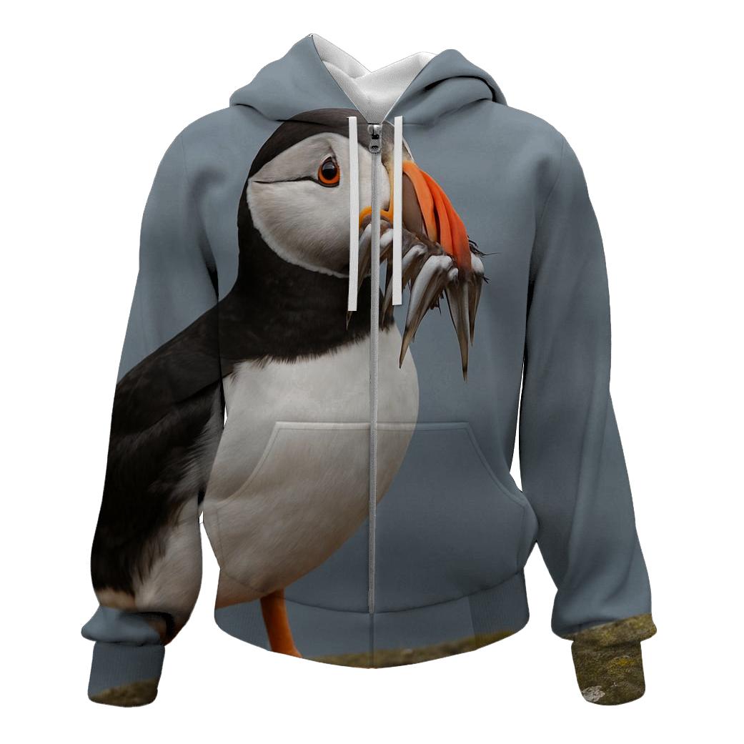 Atlantic Puffin In Sea Cliffs graphic hoodies