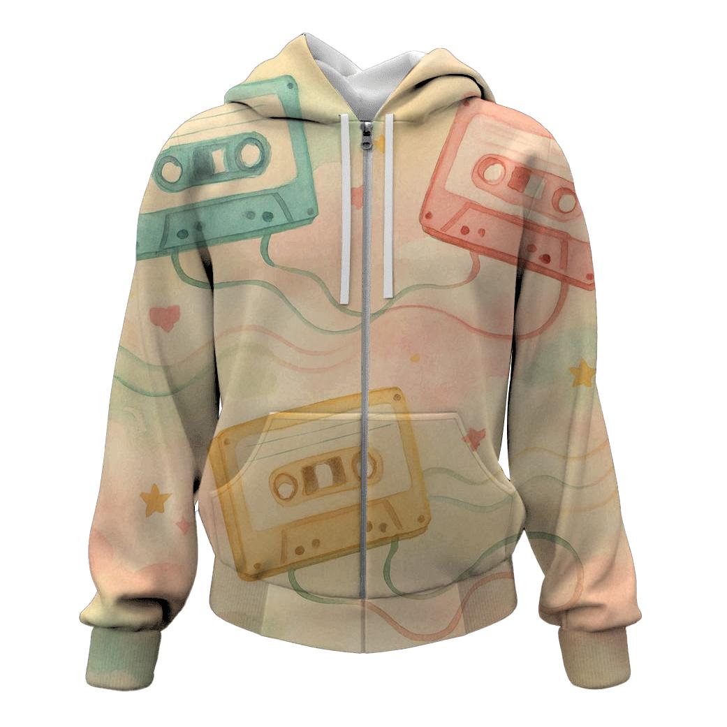 Pastel Cassette Dreamscape designer hoodies