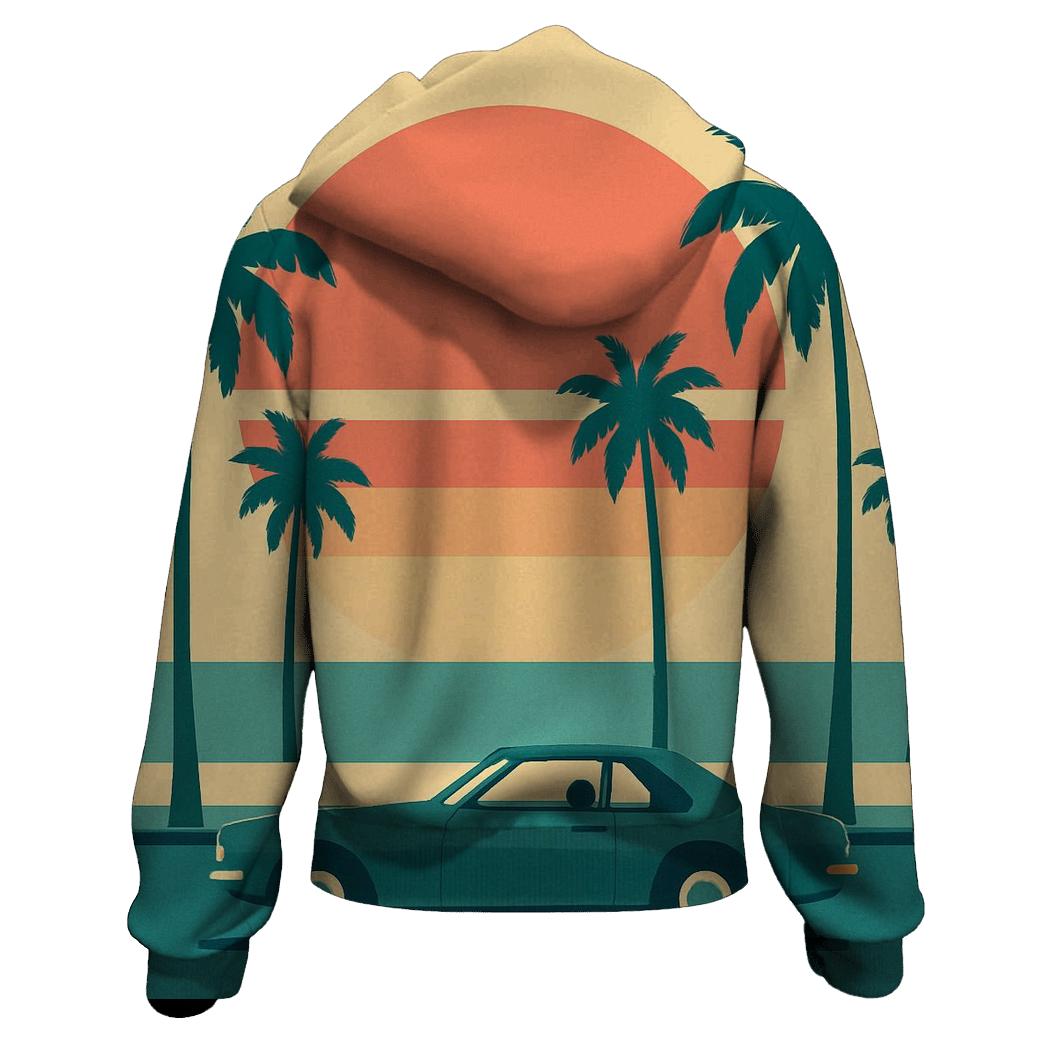 Palm Drive Sunset Cruise hoodie styles