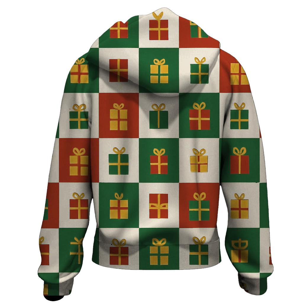 Gift Box Checker Parade zip-up hoodies