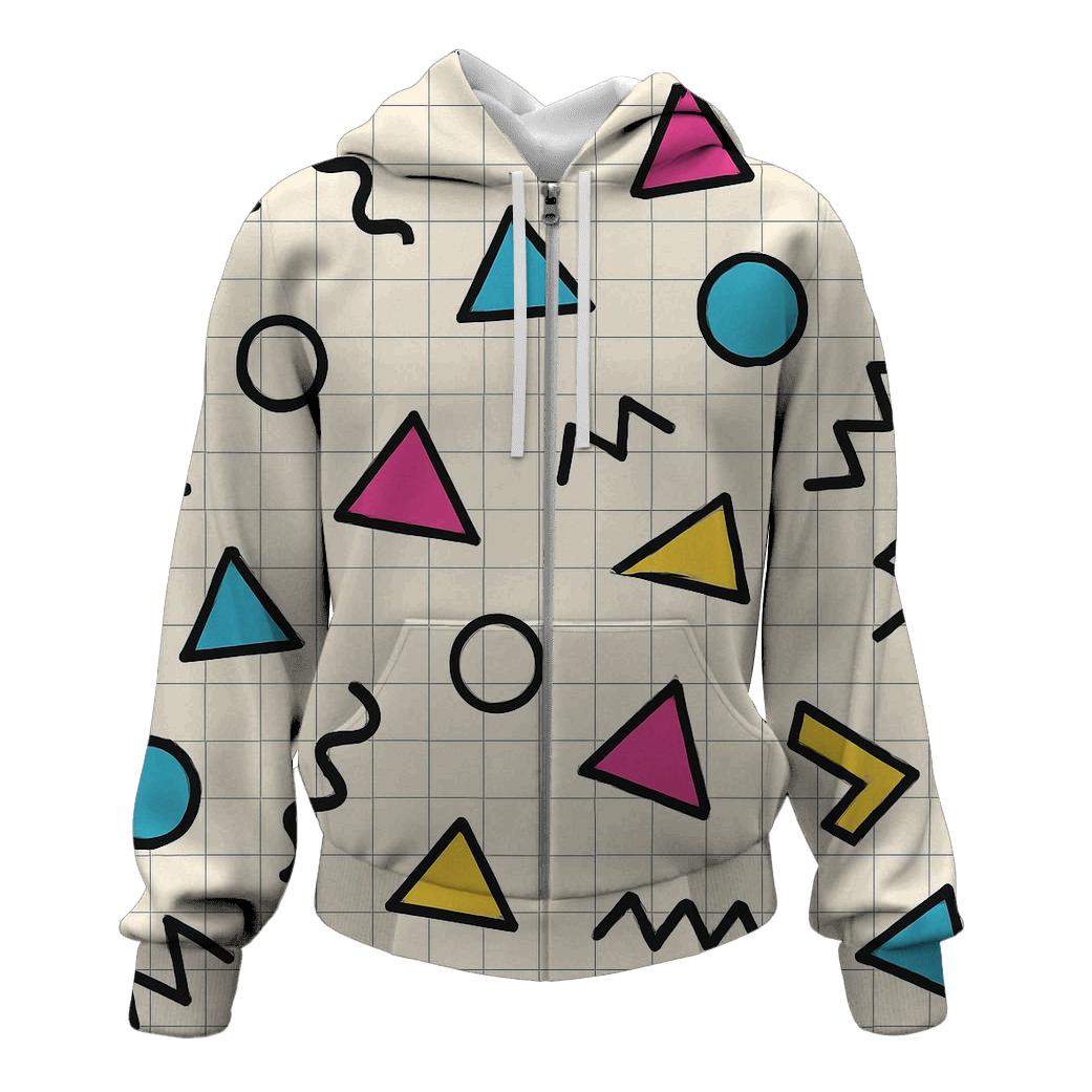 Memphis Rhythm Grid lightweight hoodies